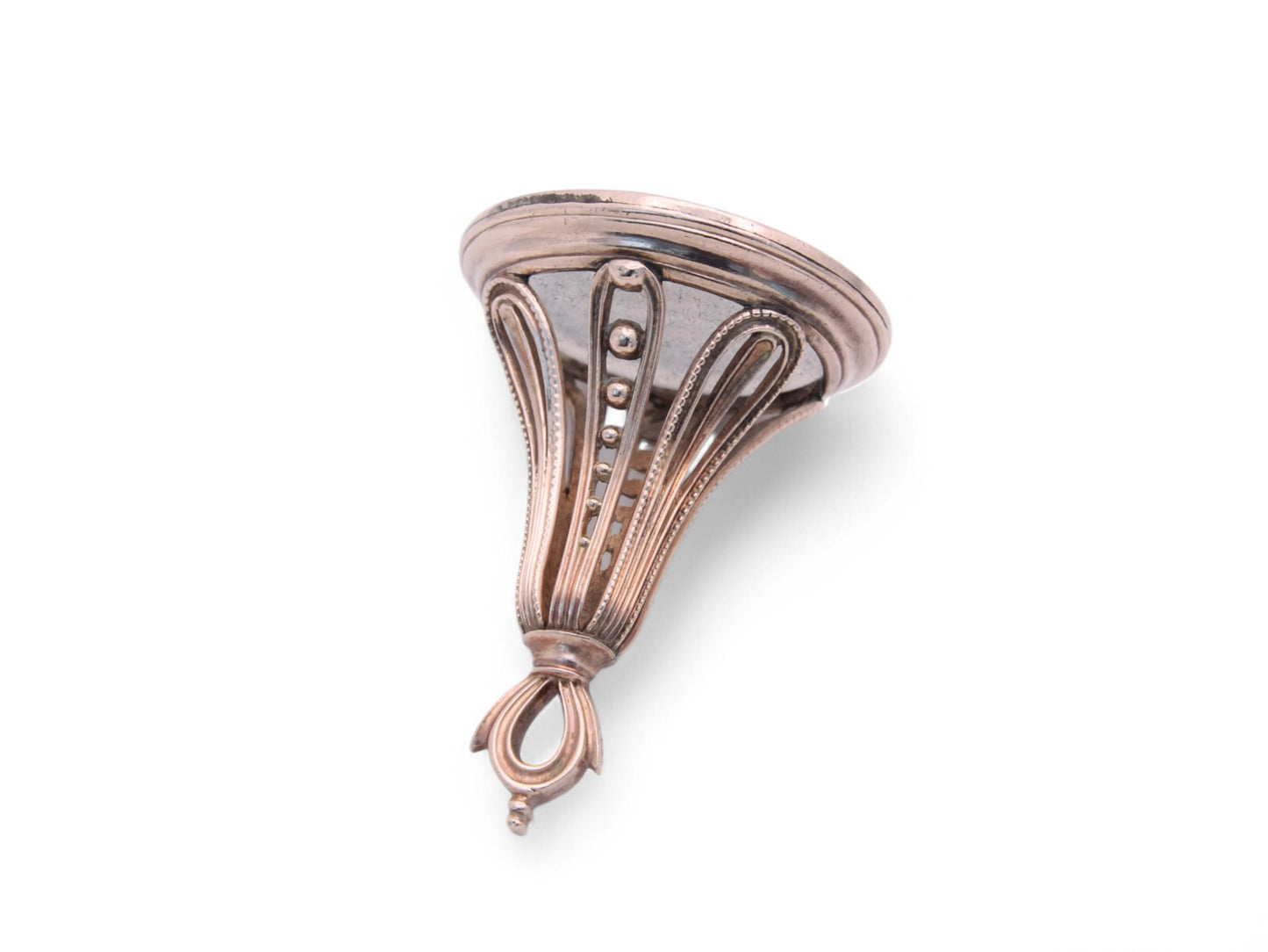 Antique 9ct Gold Chalcedony Intaglio Crested Fob Pendant