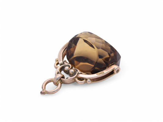 Antique 9ct Gold Citrine Spinner Pendant