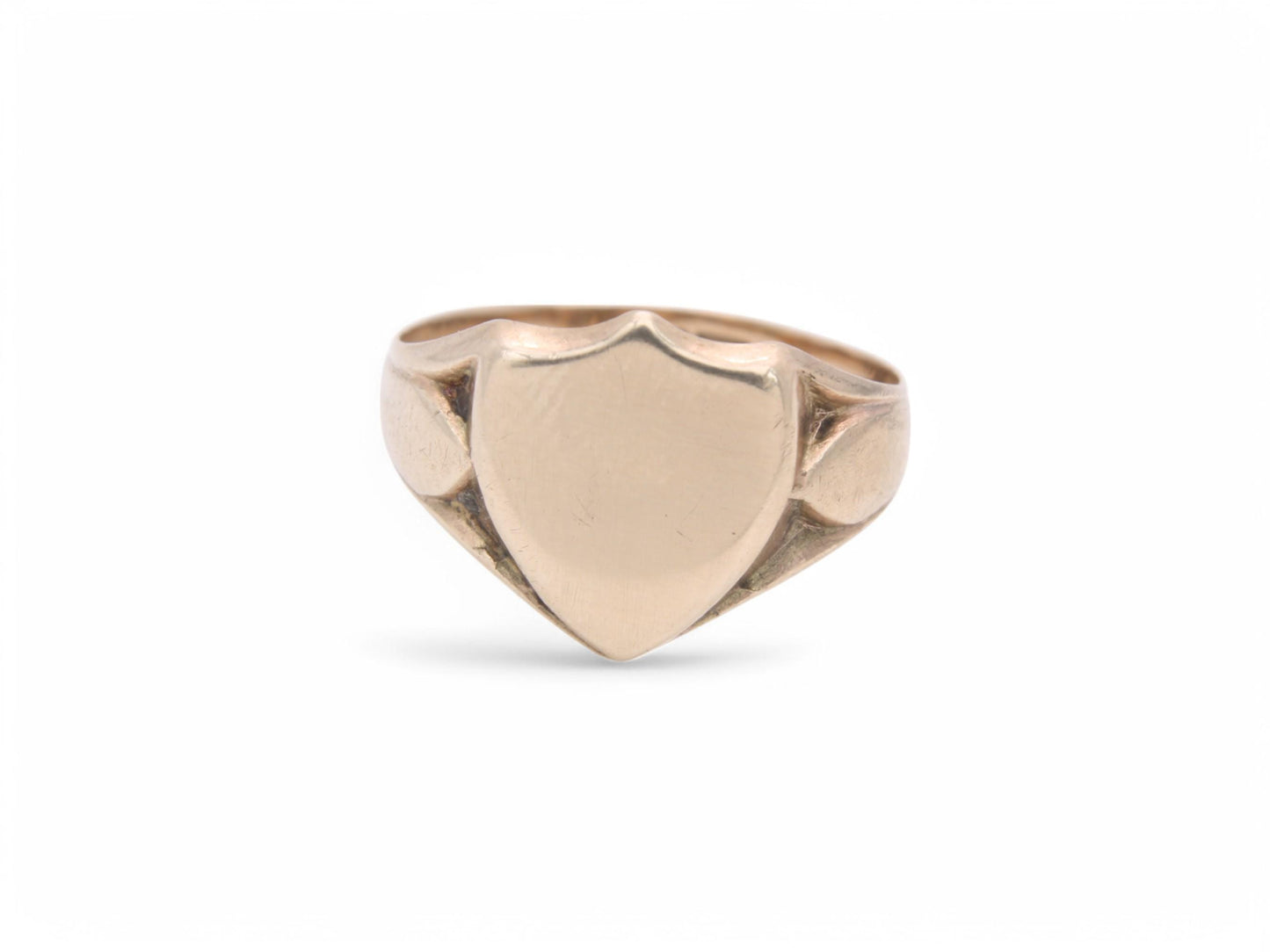 Antique 9ct Gold Shield Signet Ring, 1915
