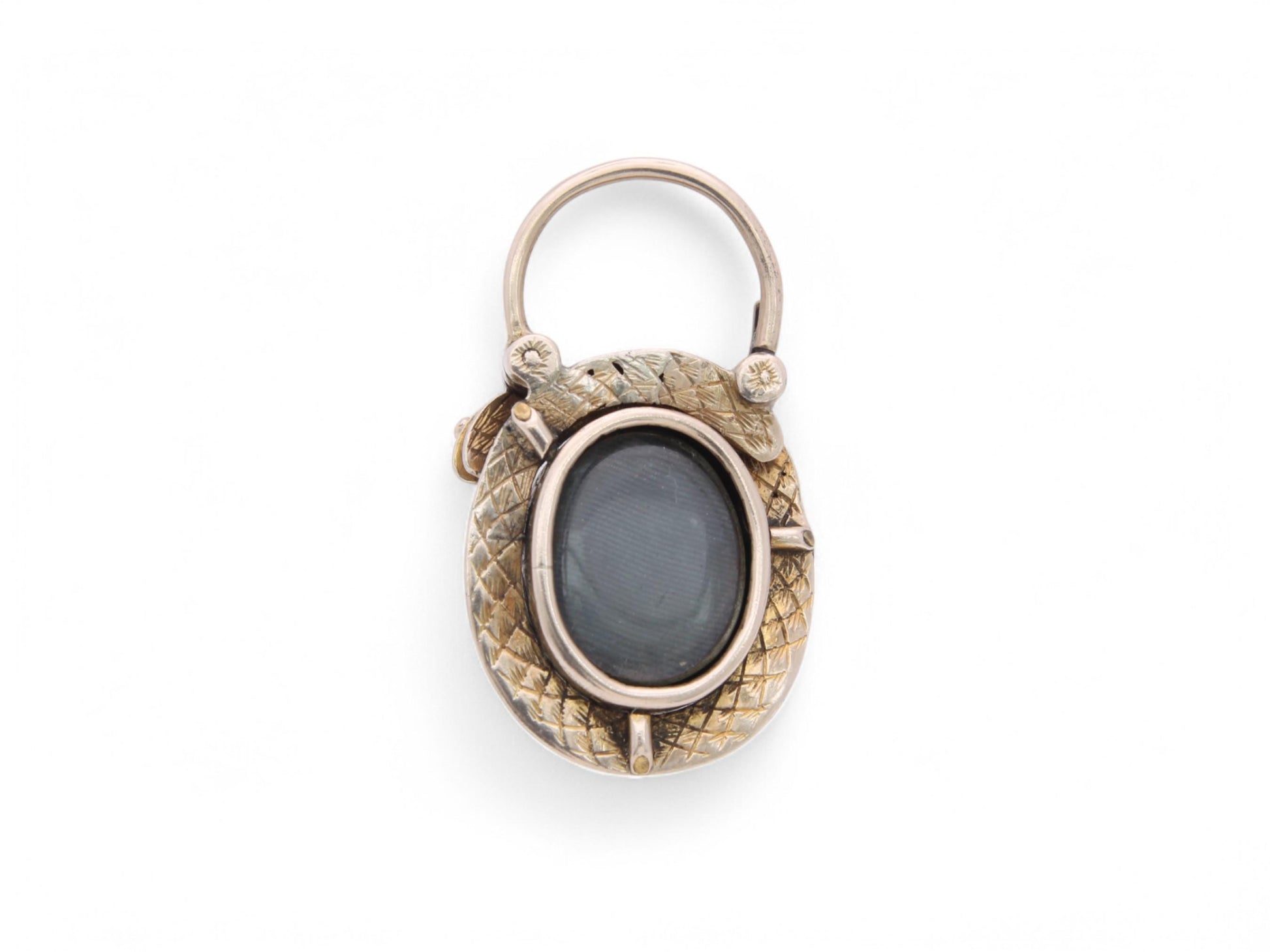 Antique-Victorian-15ct-Gold-Garnet-Cabochon-Snake-Pendant