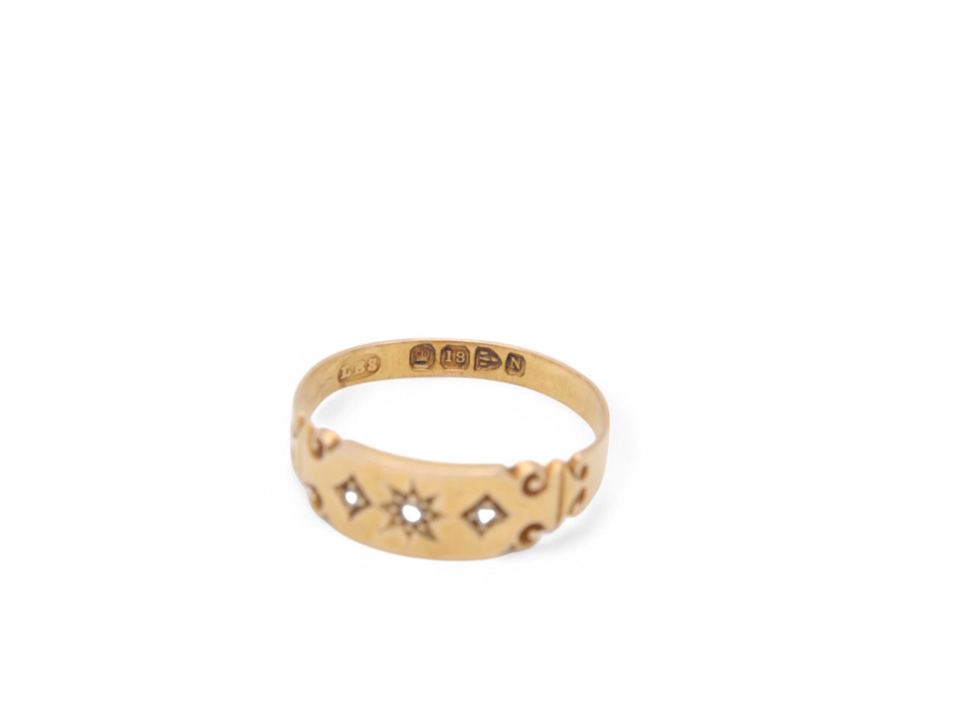 Antique-18ct-Gold-Diamond-Gypsy-Ring,-1896