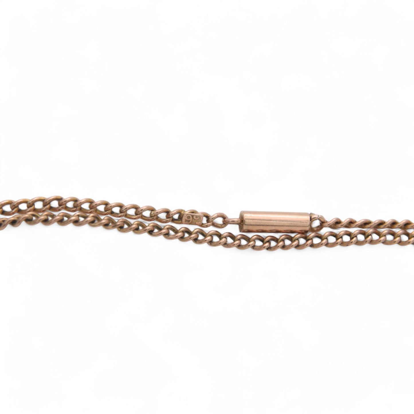 Antique 9ct Rose Gold Curb Link Necklace, 18"
