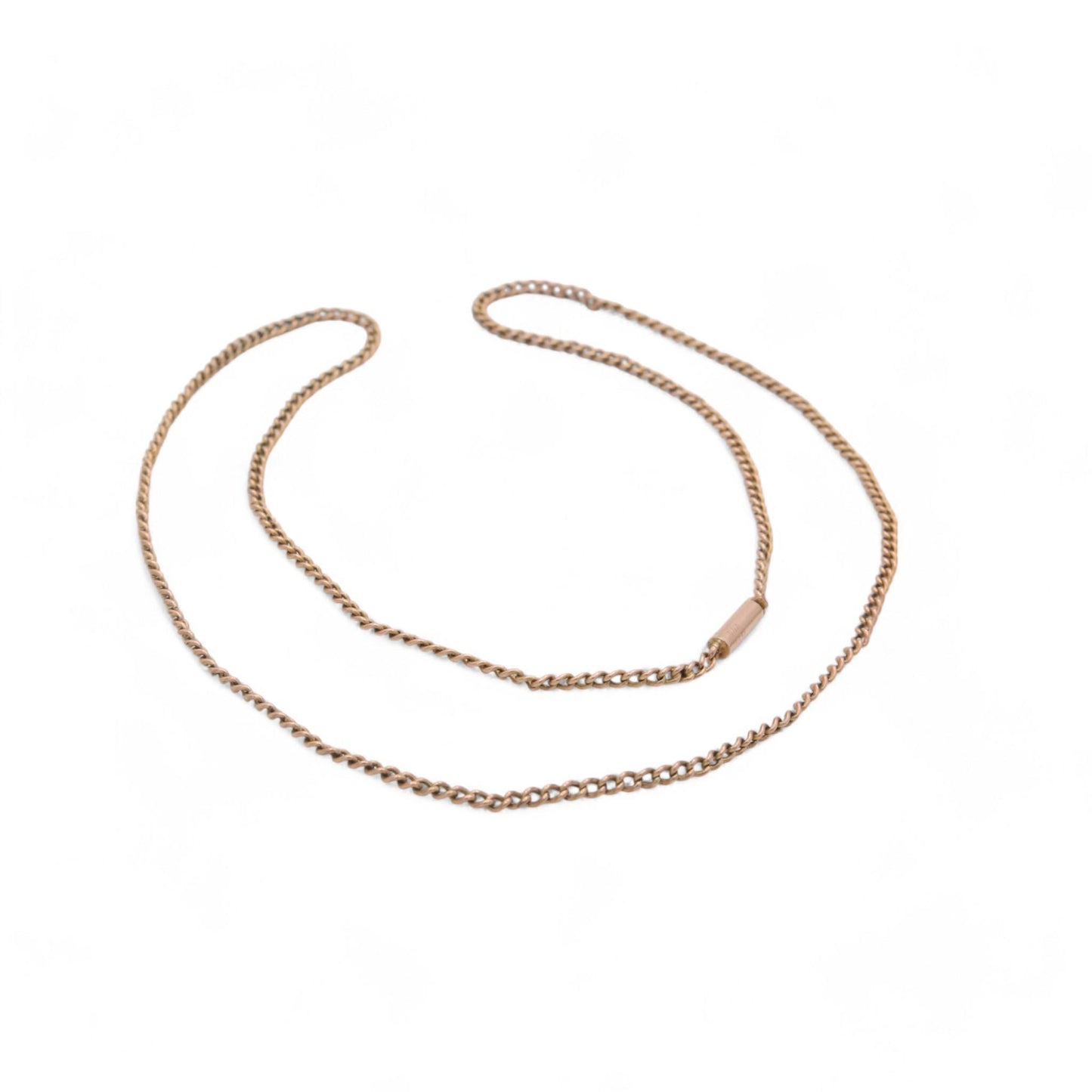 Antique 9ct Rose Gold Curb Link Necklace, 18"