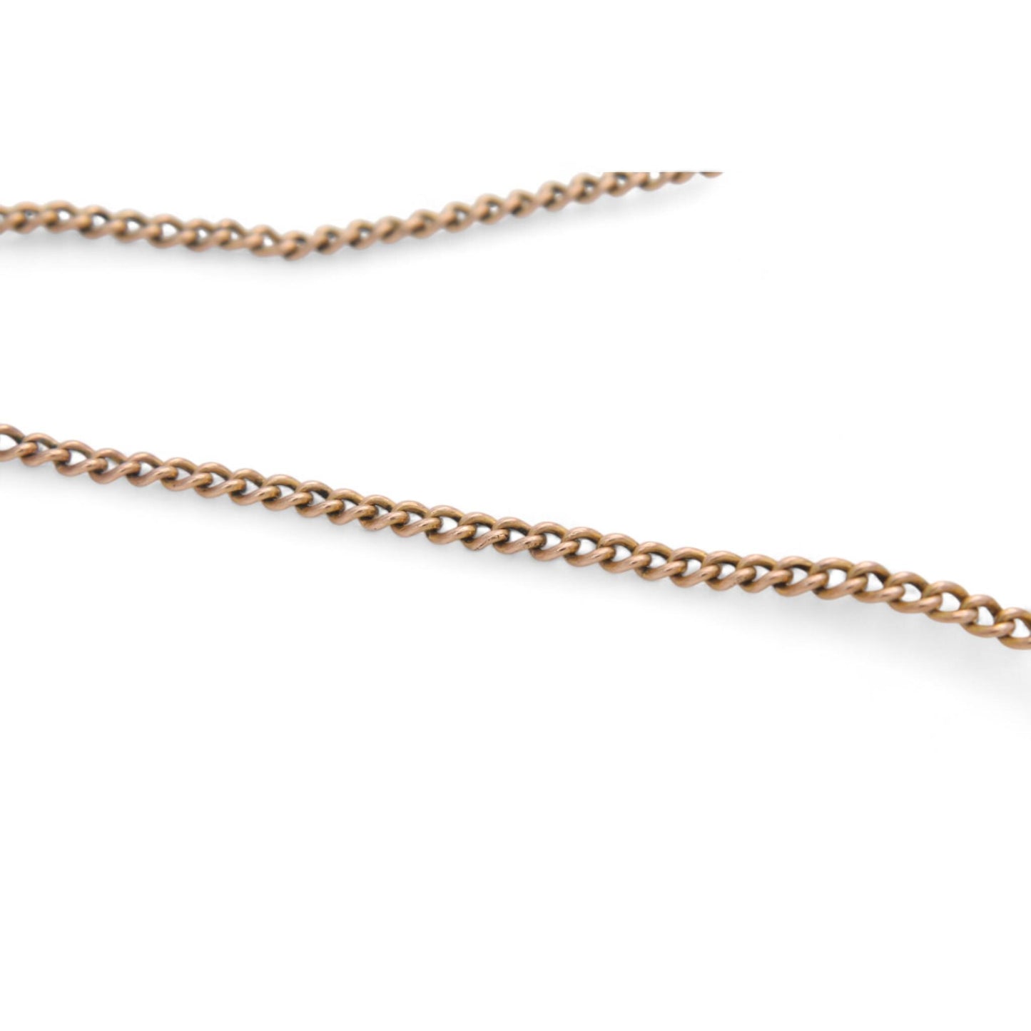 Antique-9ct-Rose-Gold-Curb-Link-Necklace,-18"