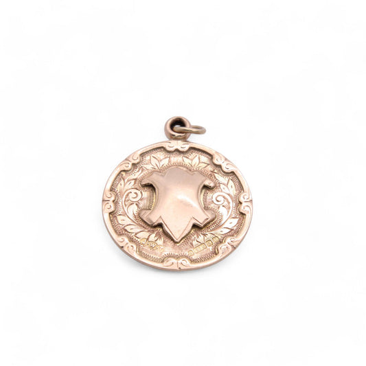 Antique 9ct Gold Shield Motif Pendant