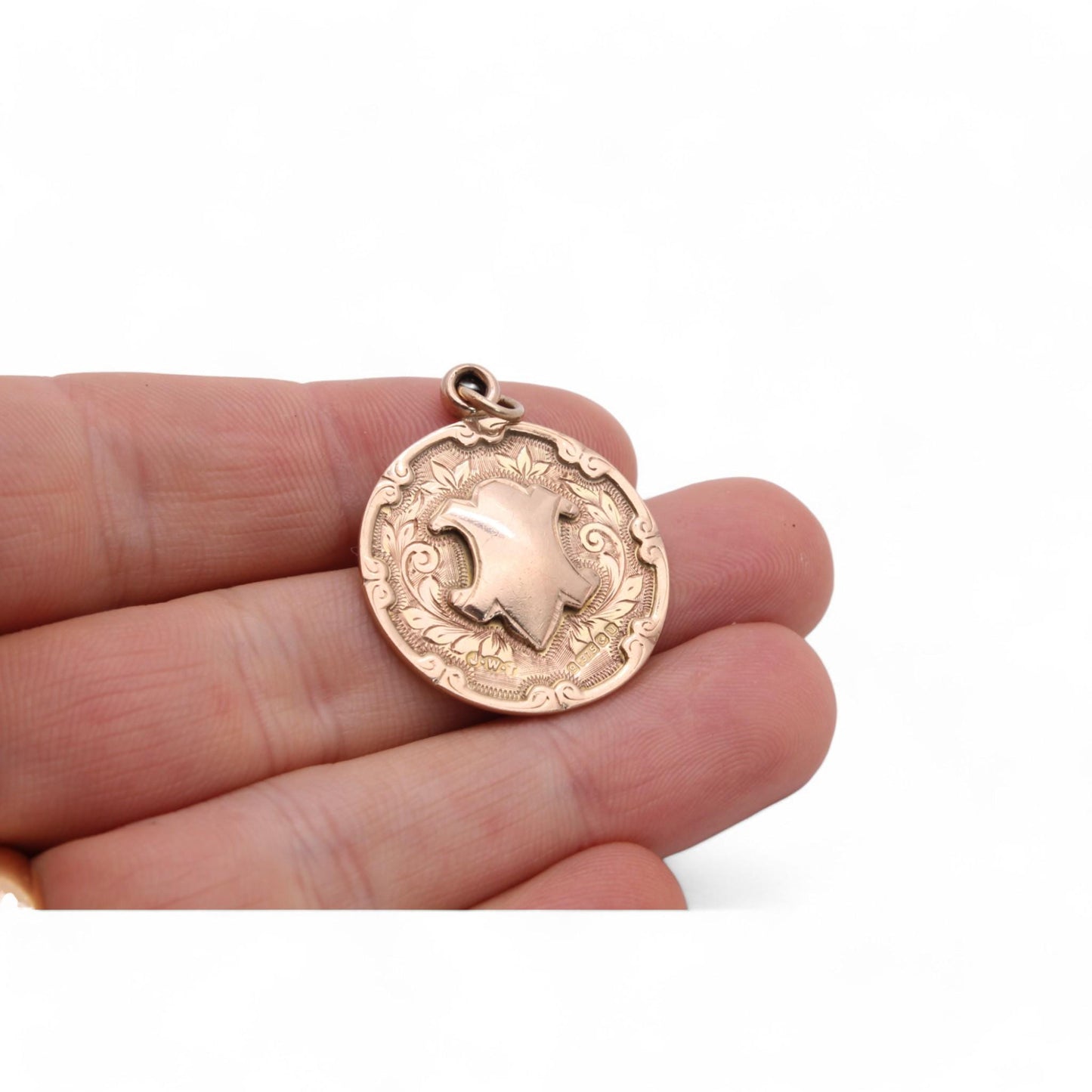 Antique 9ct Gold Shield Motif Pendant