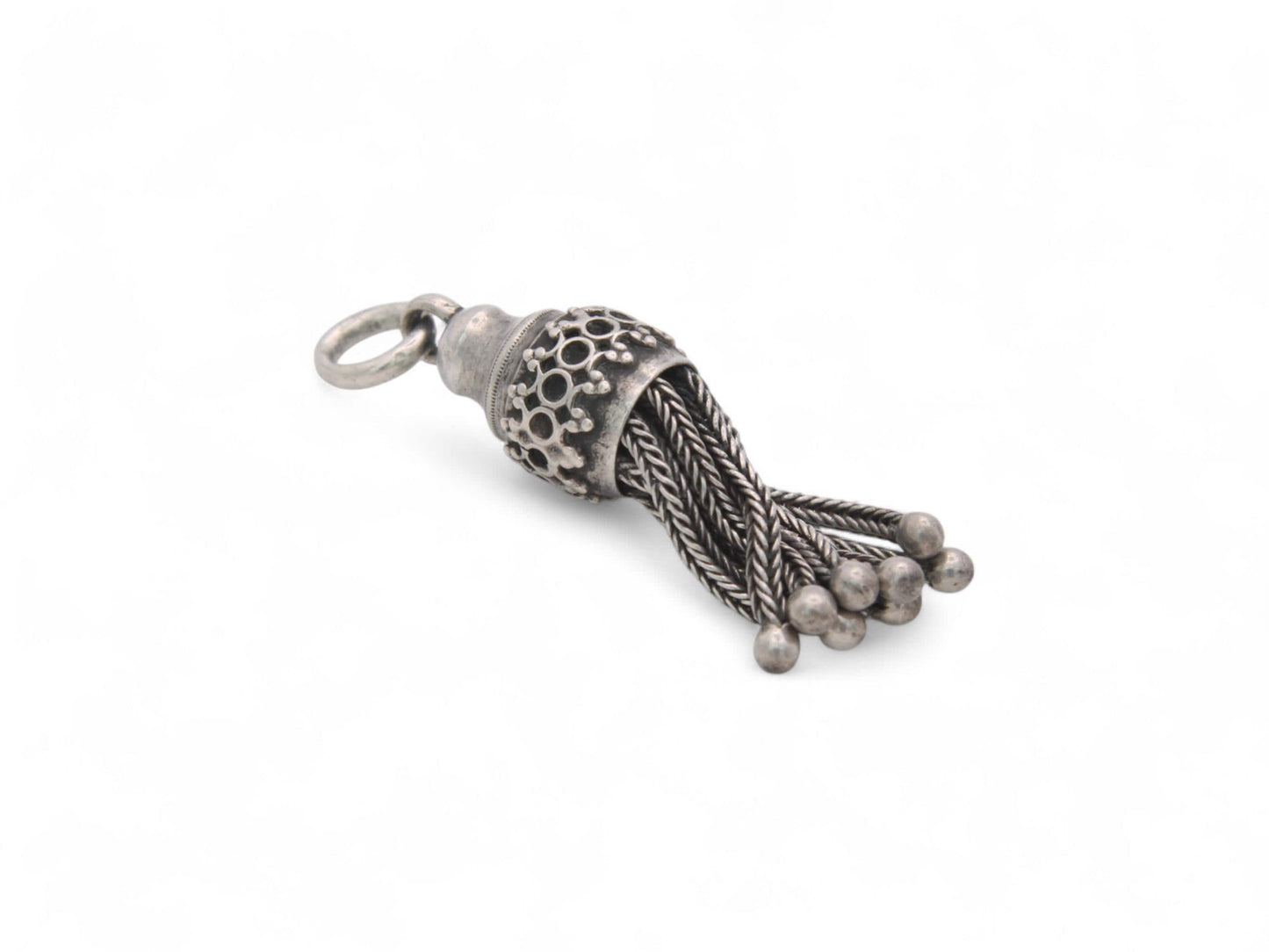 Antique Sterling Silver Tassel Pendant Charm