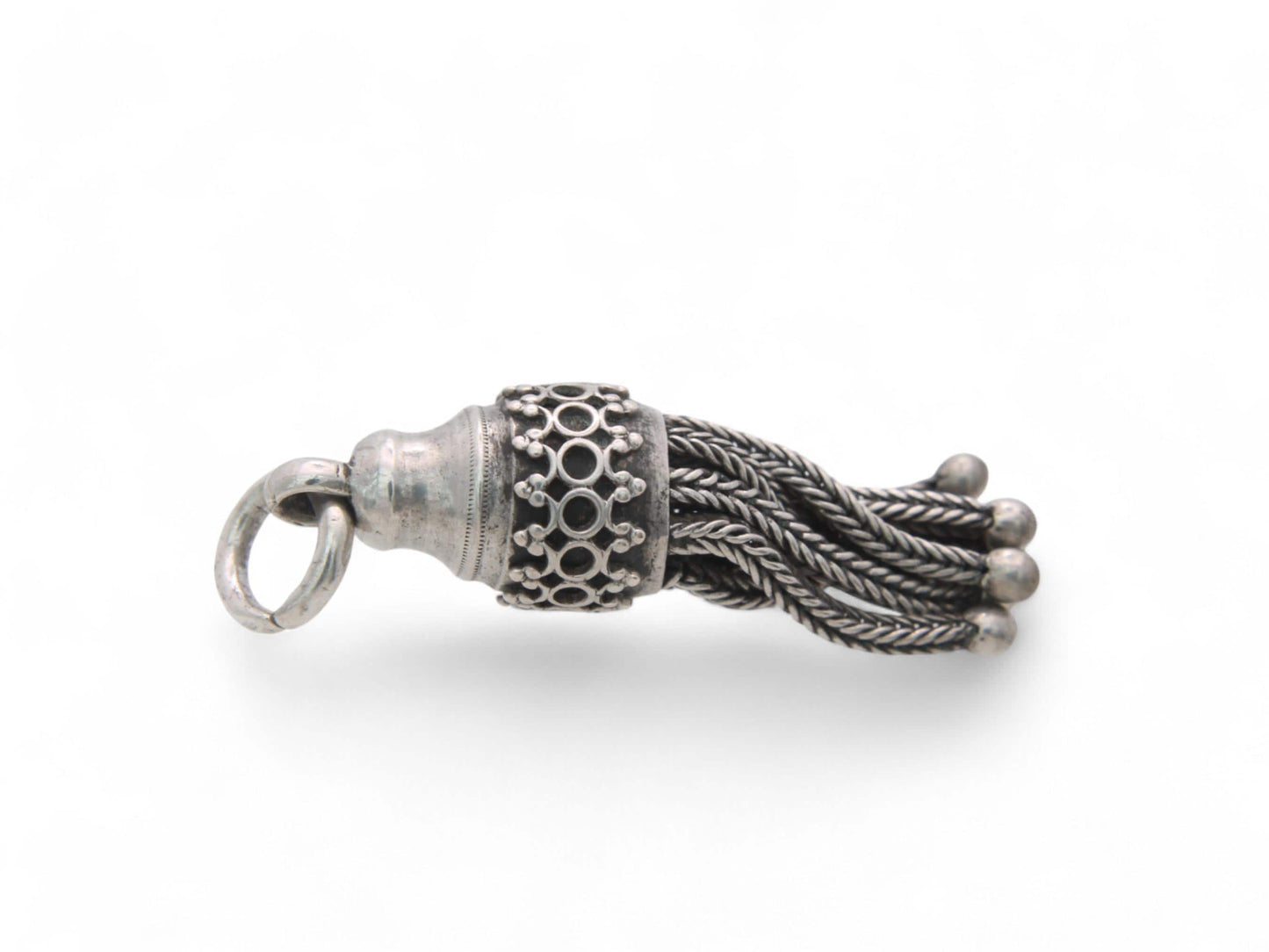 Antique Sterling Silver Tassel Pendant Charm