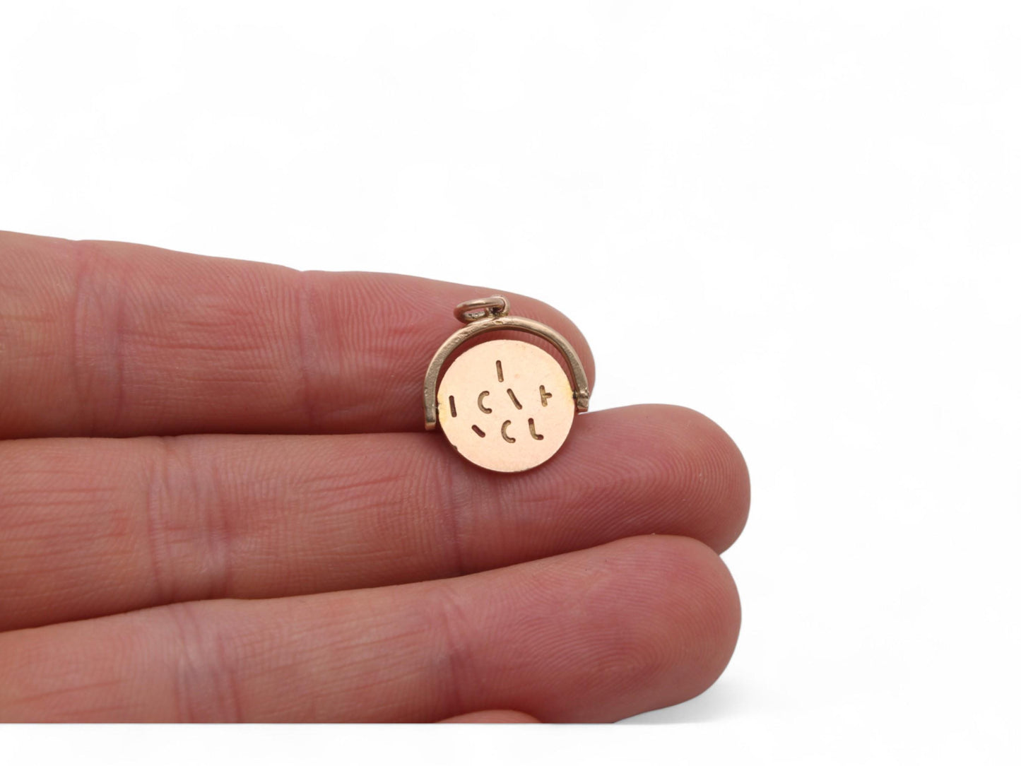 Vintage 9ct Gold 'I Love You' Spinning Charm Pendant