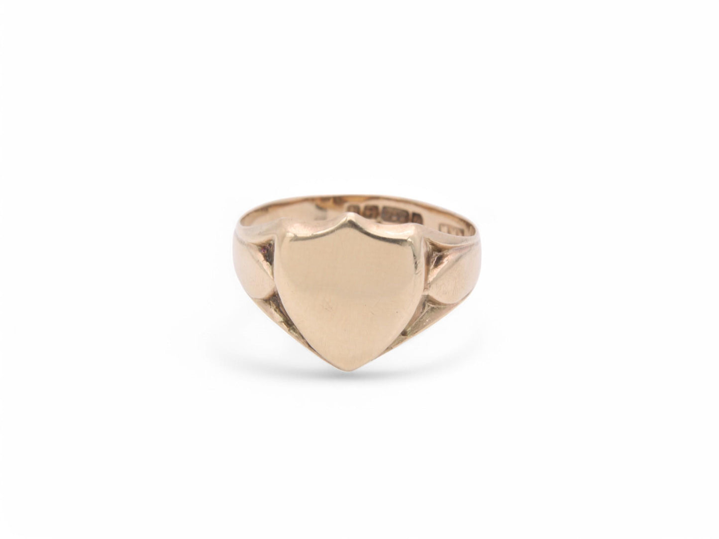 Antique 9ct Gold Shield Signet Ring, 1915