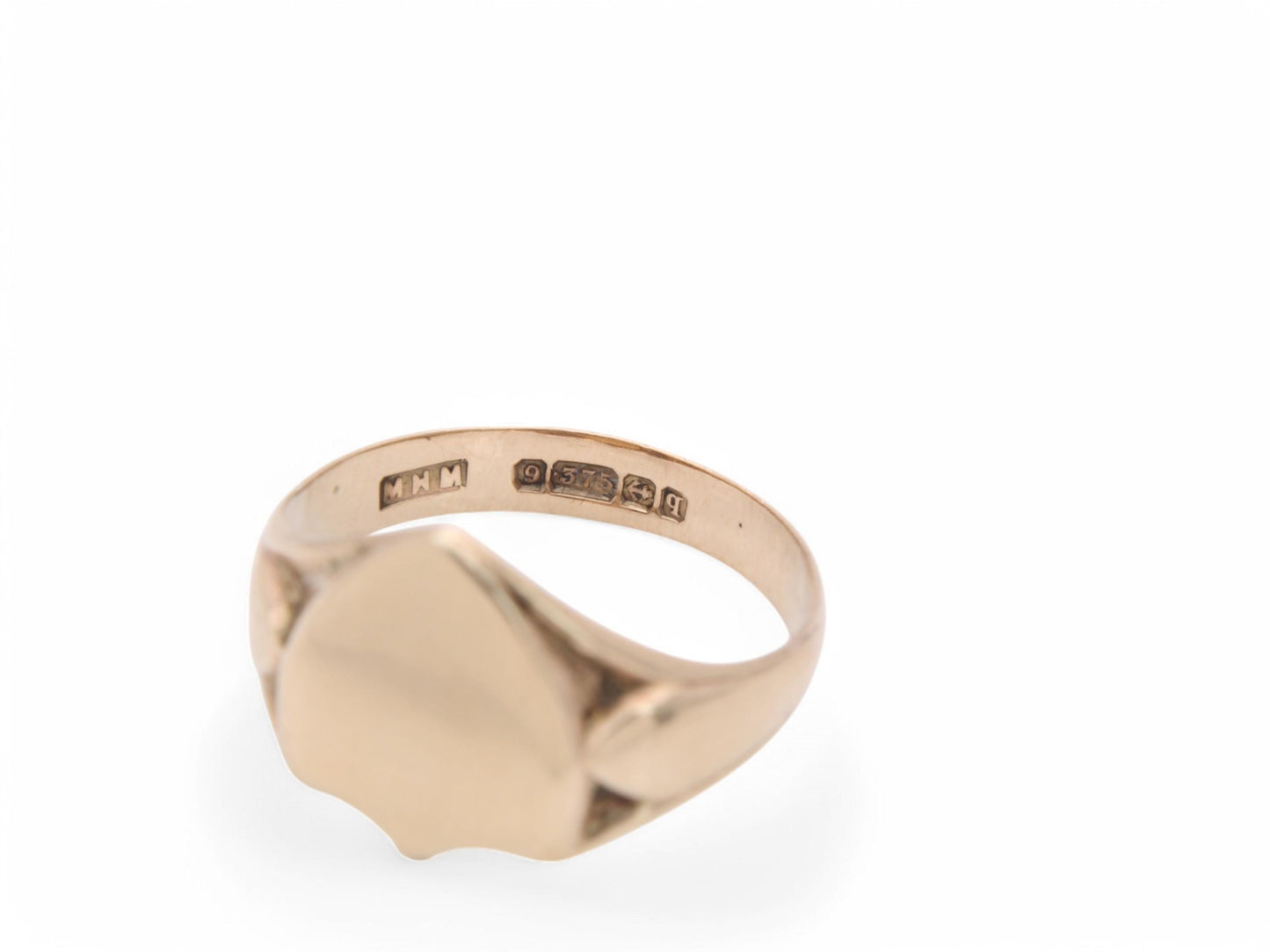 Antique 9ct Gold Shield Signet Ring, 1915