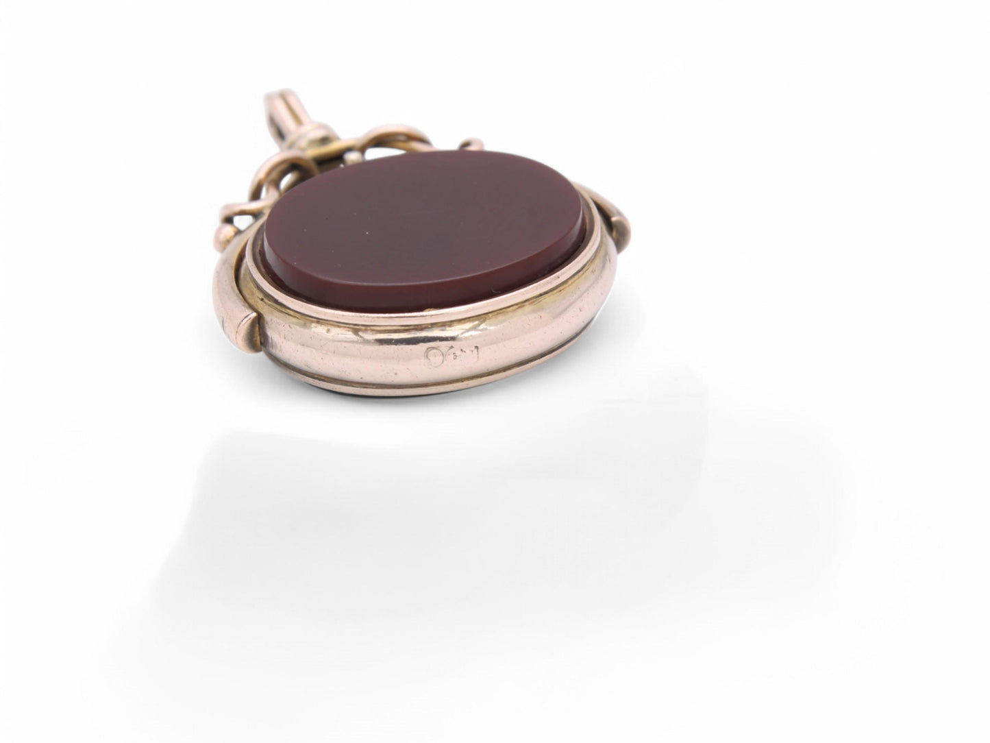 Antique 9ct Gold Bloodstone Carnelian Spinner Pendant