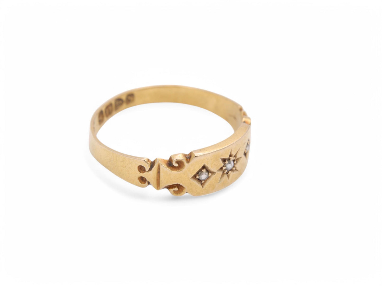 Antique 18ct Gold Diamond Gypsy Ring, 1896
