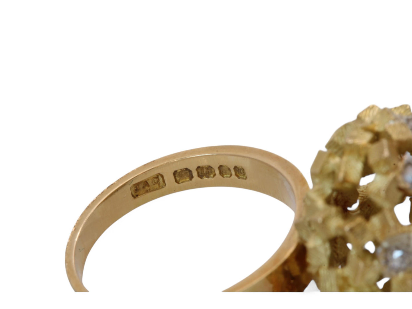 Vintage 18ct Gold John Donald Diamond Cluster Ring