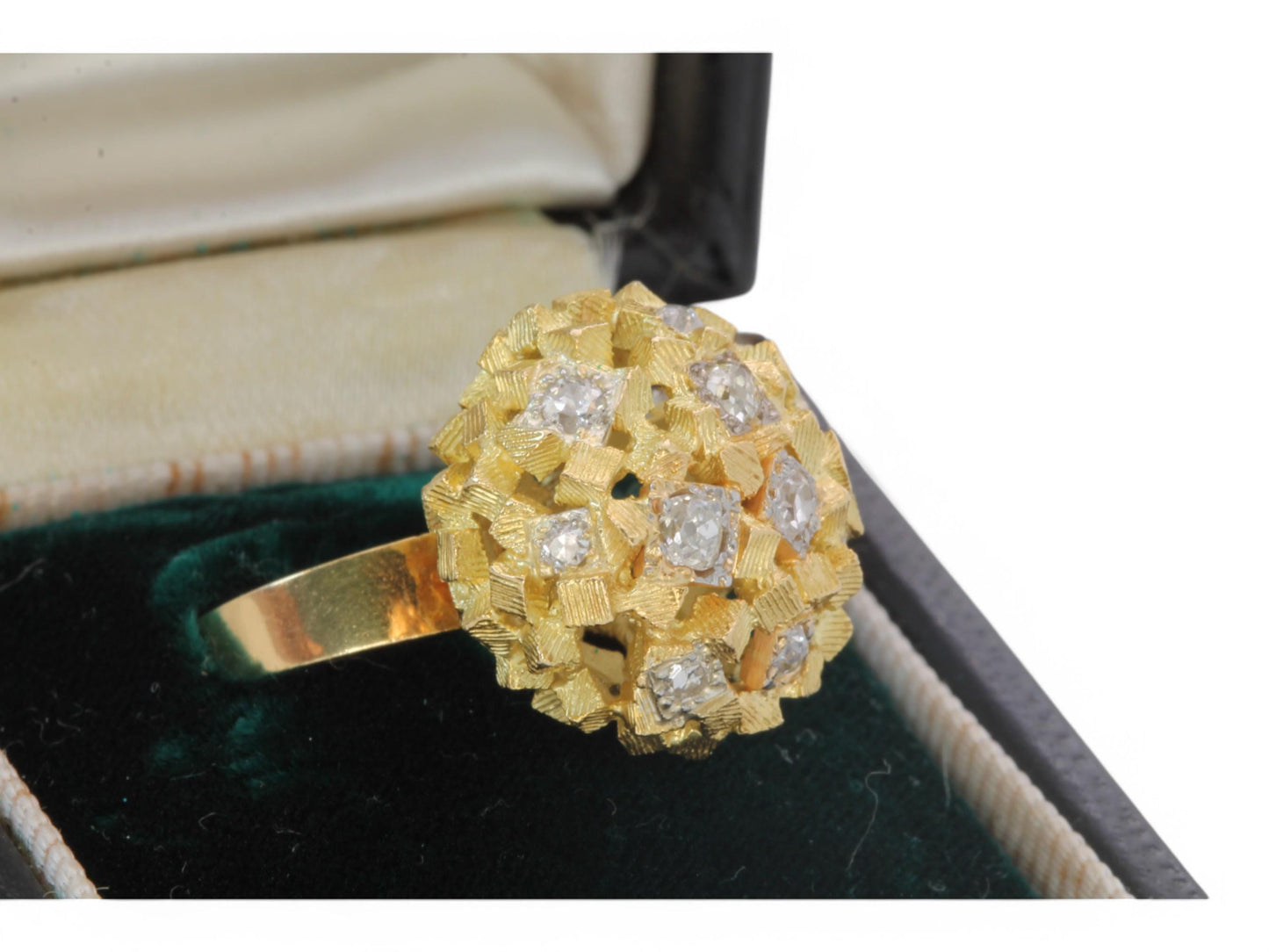 Vintage 18ct Gold John Donald Diamond Cluster Ring