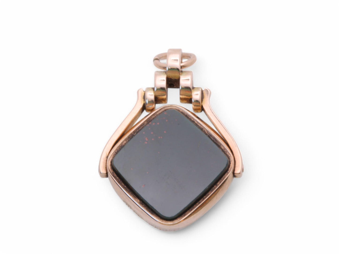 Antique 9ct Gold Bloodstone & Carnelian Spinner Pendant