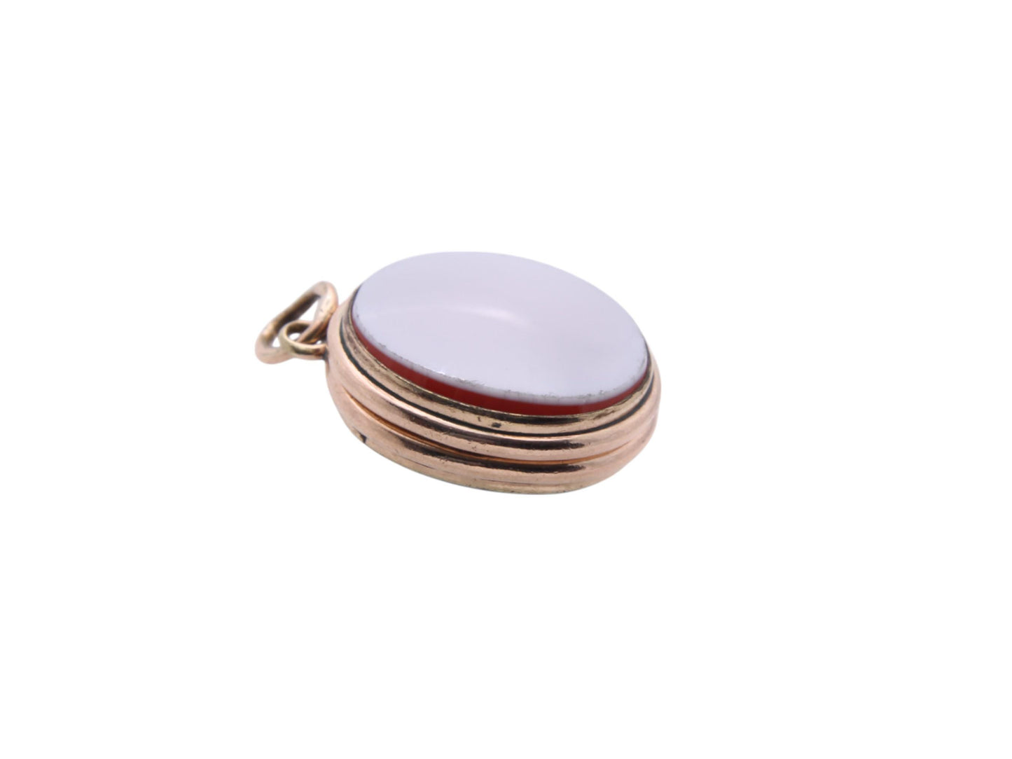 Antique 14ct Gold Bloodstone Lilac Agate Locket