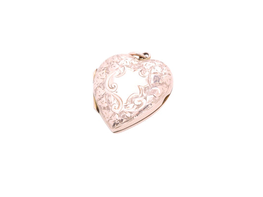 Antique 9ct Gold Forget Me Not Heart Locket