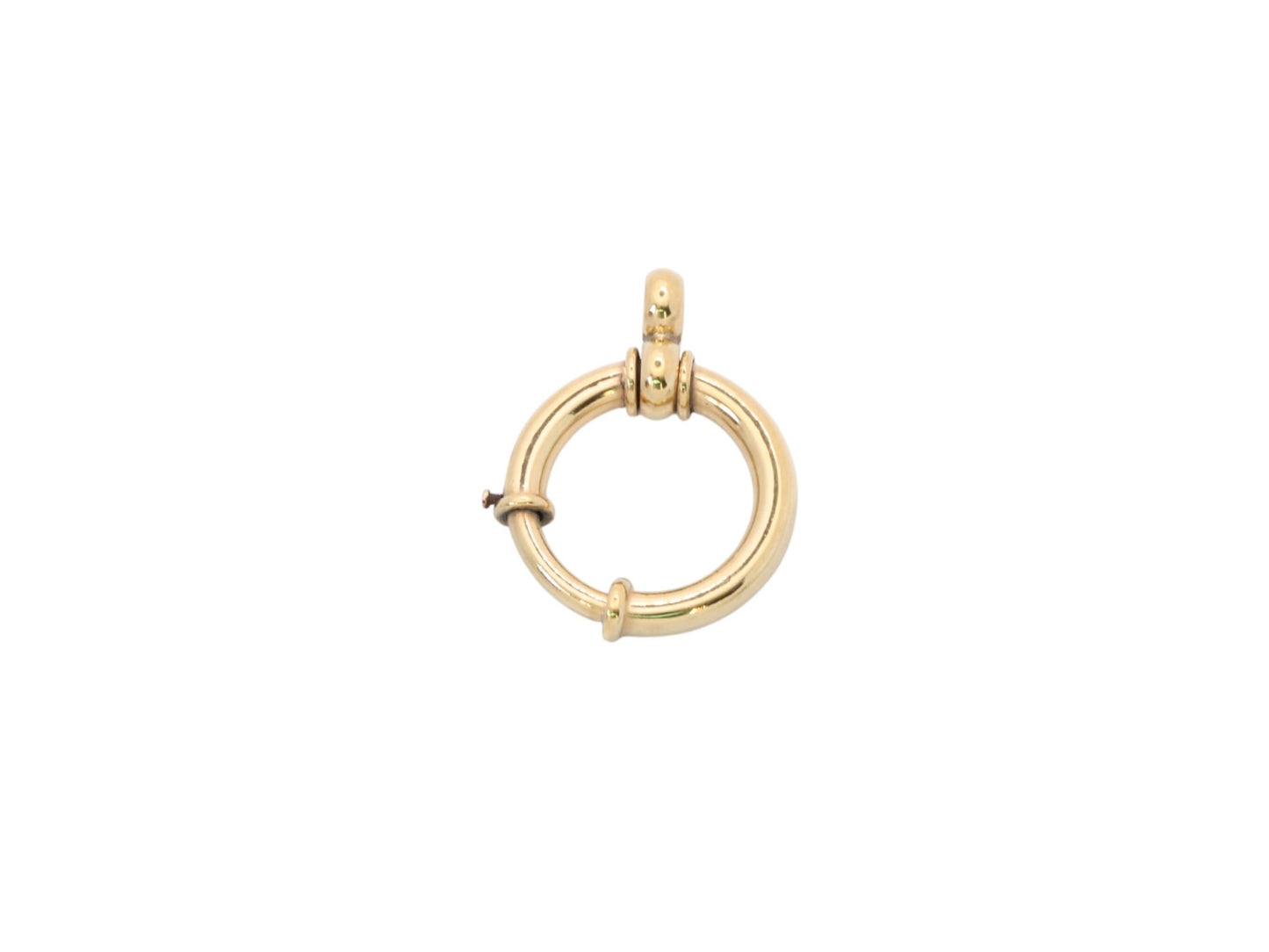 Antique Large 9ct Rolled Gold Bolt Spring Clasp Ring, 22mm