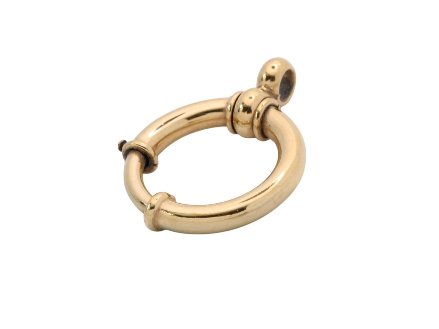 Antique Large 9ct Rolled Gold Bolt Spring Clasp Ring, 22mm