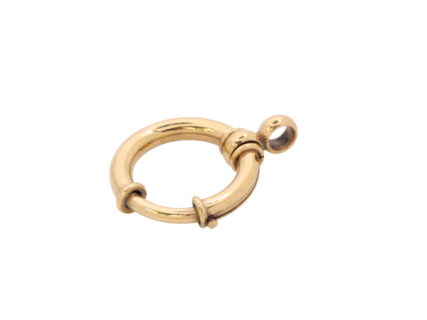 Antique Large 9ct Rolled Gold Bolt Spring Clasp Ring, 22mm