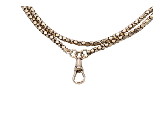 Antique 9ct Rolled Gold Snake Link Long Guard, 55"