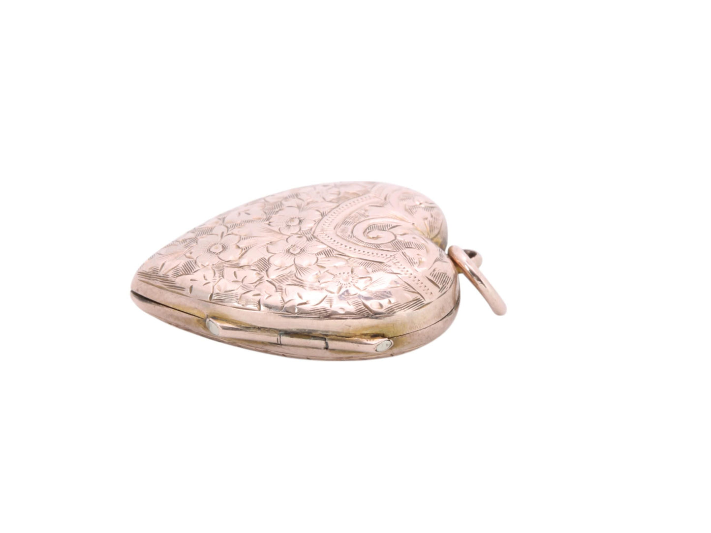 Antique 9ct Gold Forget Me Not Heart Locket