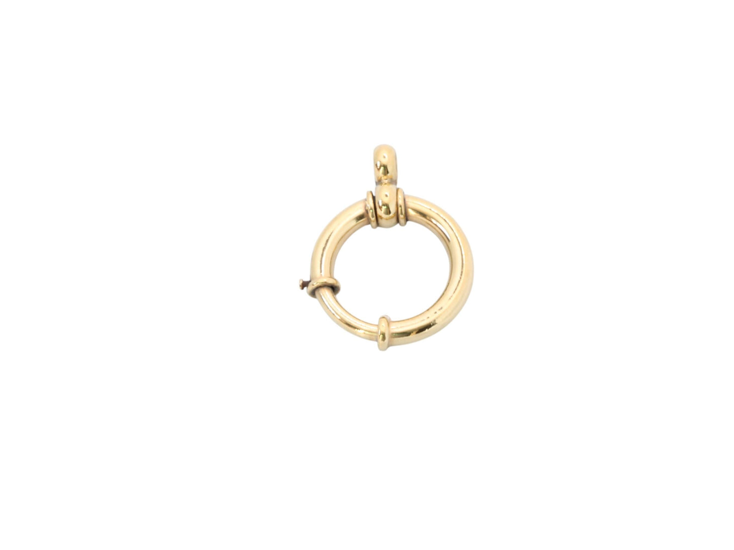 Antique Large 9ct Rolled Gold Bolt Spring Clasp Ring, 22mm