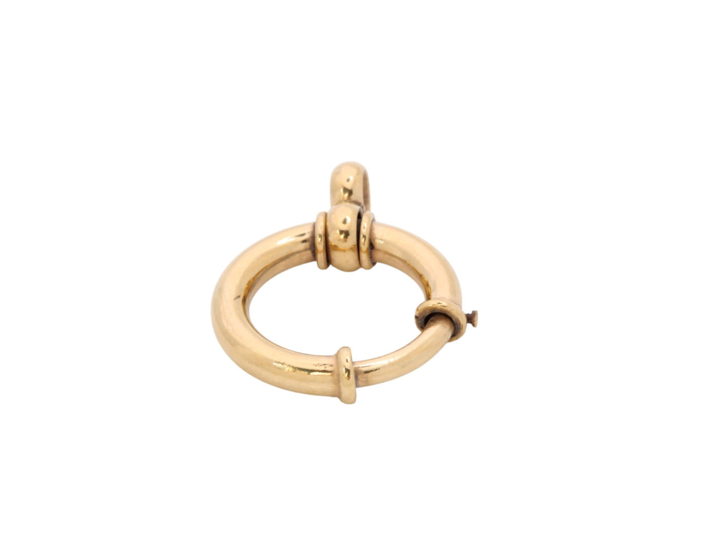 Antique Large 9ct Rolled Gold Bolt Spring Clasp Ring, 22mm