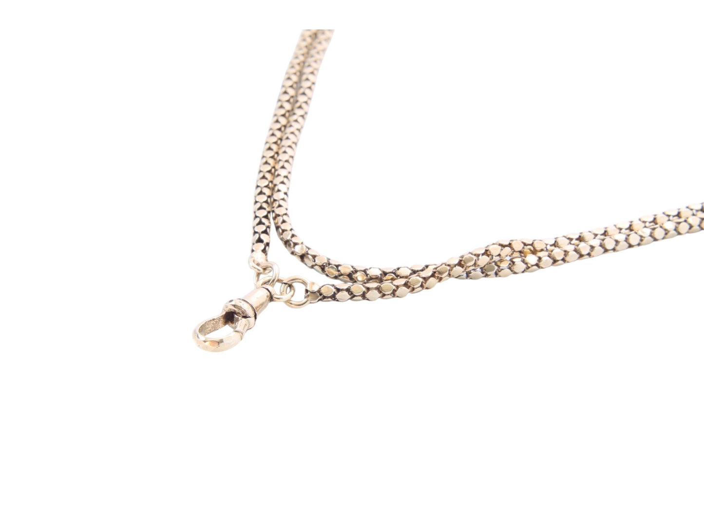 Antique 9ct Rolled Gold Snake Link Long Guard, 55"