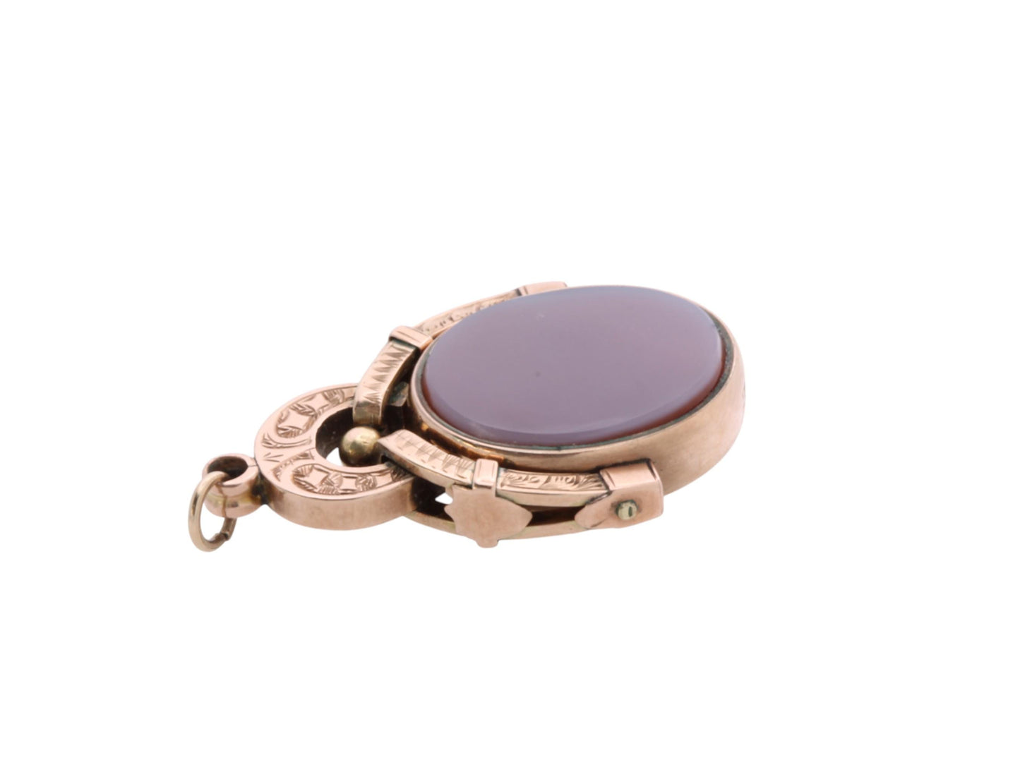 Antique 10ct Gold Lucky Horseshoe Sardonyx Spinner Pendant