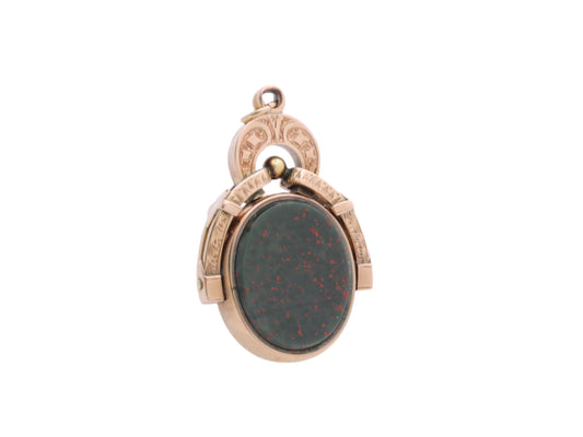 Antique 10ct Gold Lucky Horseshoe Sardonyx Spinner Pendant