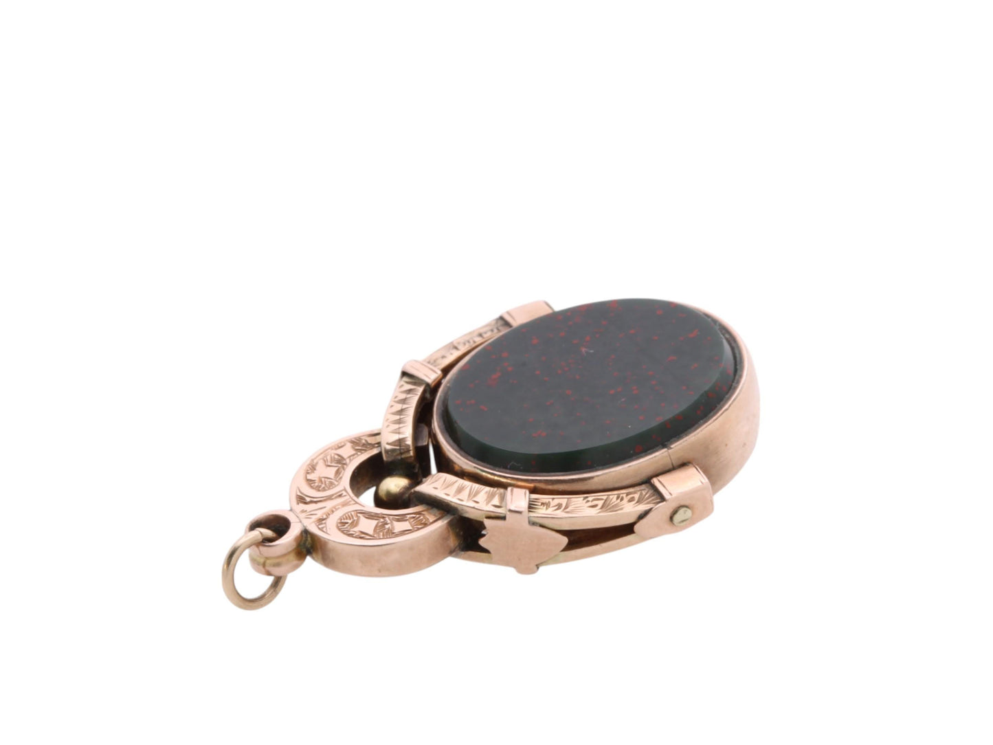 Antique 10ct Gold Lucky Horseshoe Sardonyx Spinner Pendant