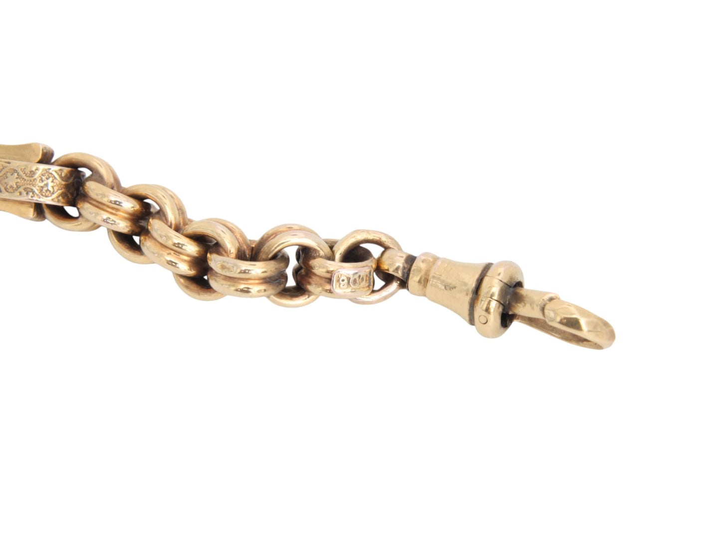 Antique 9ct Gold Fancy Star Link Bracelet, 8"