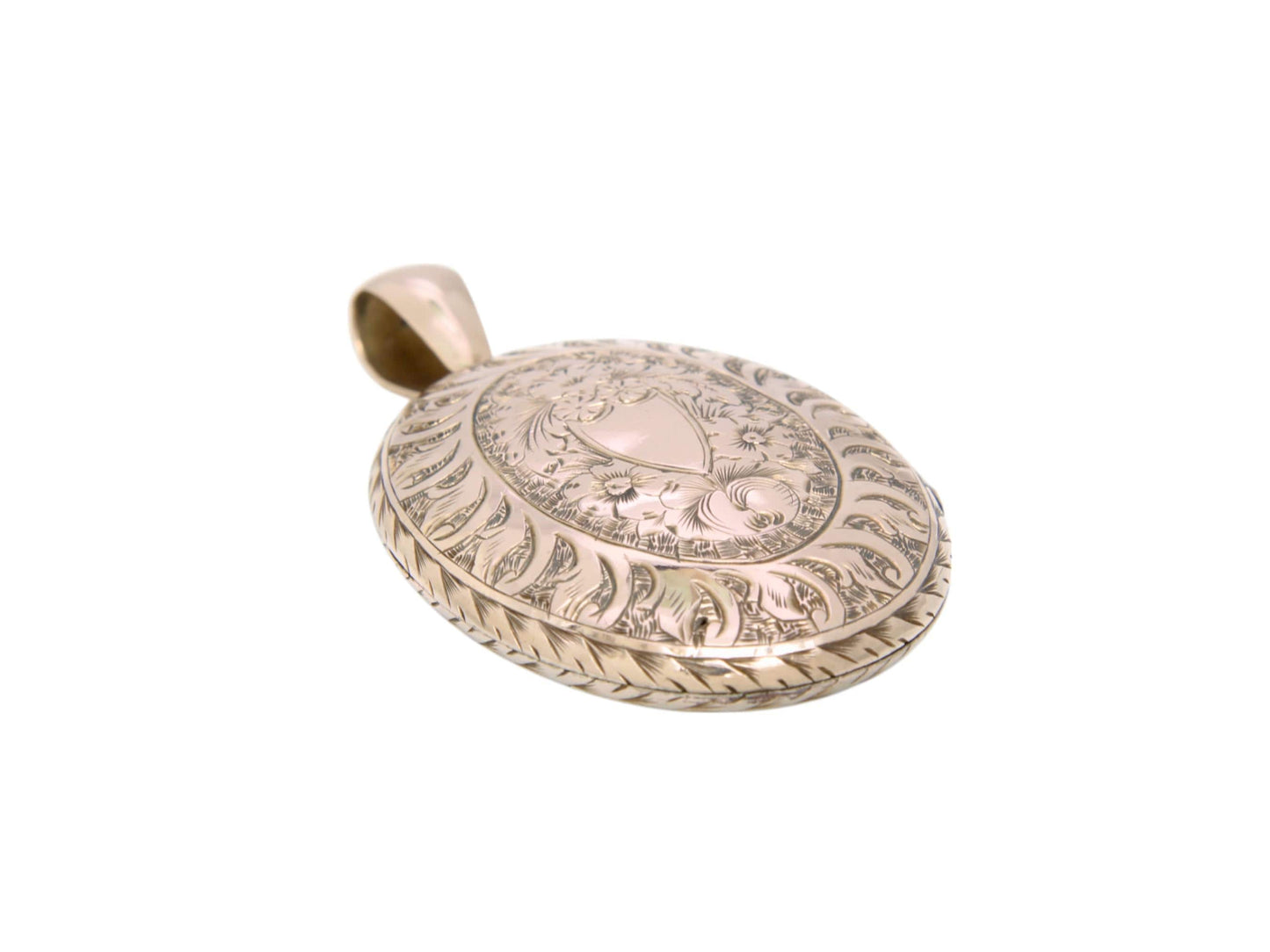 Antique 9ct Gold Chased Forget Me Not Locket
