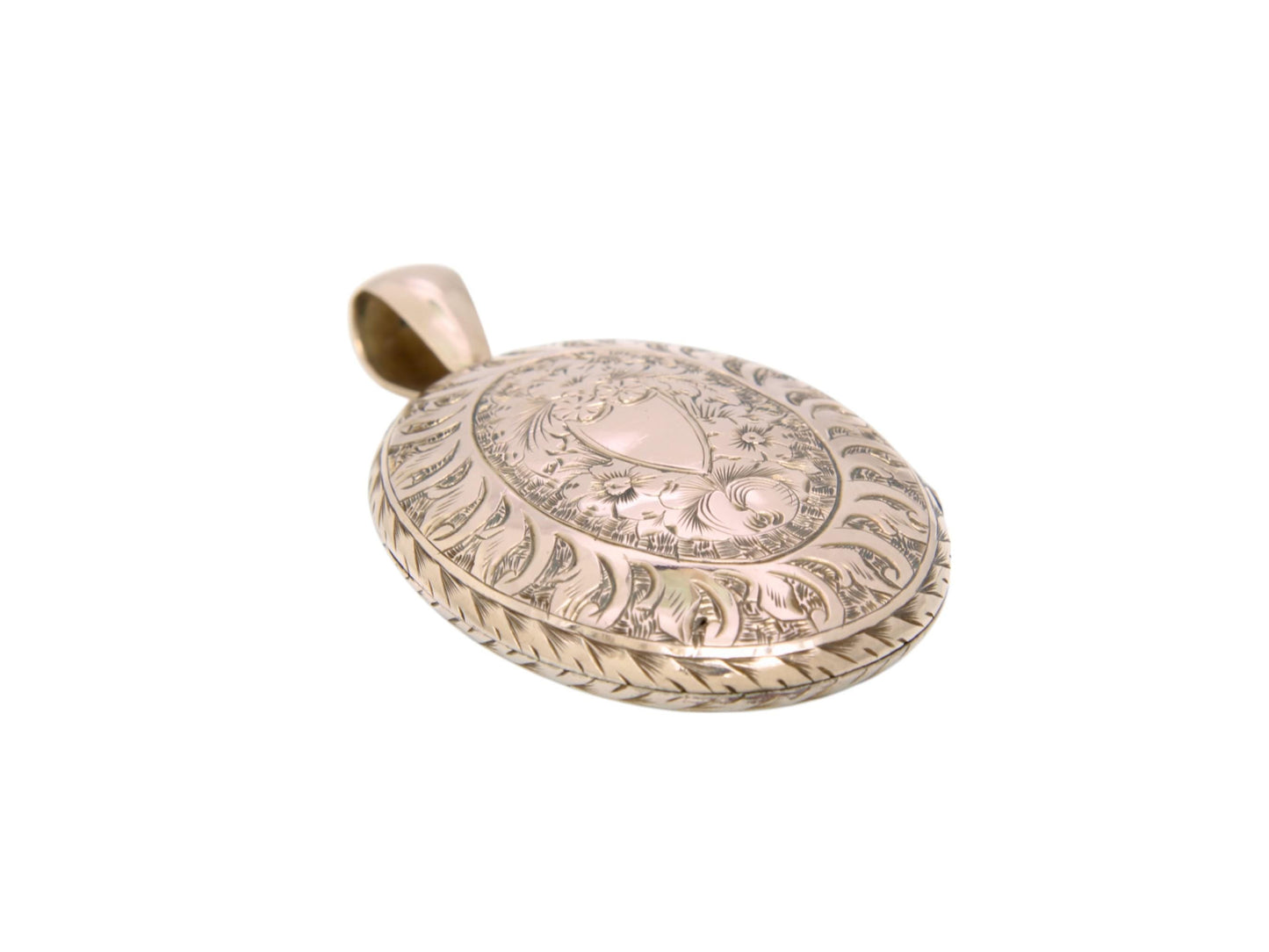 Antique 9ct Gold Chased Forget Me Not Locket