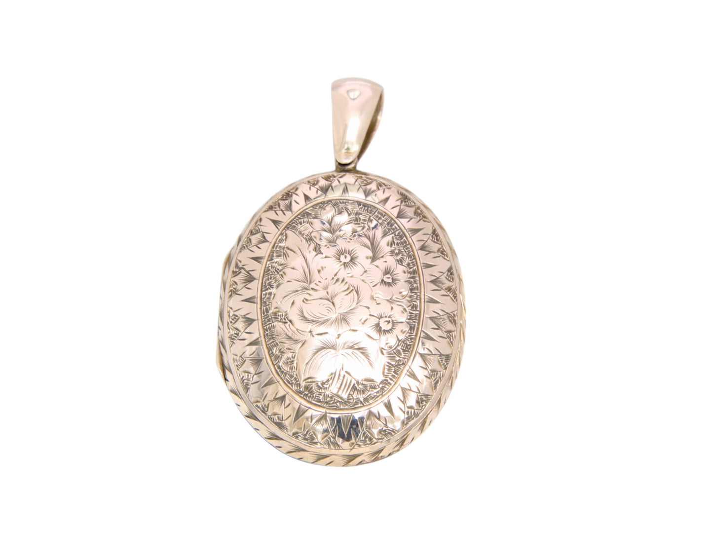 Antique 9ct Gold Chased Forget Me Not Locket