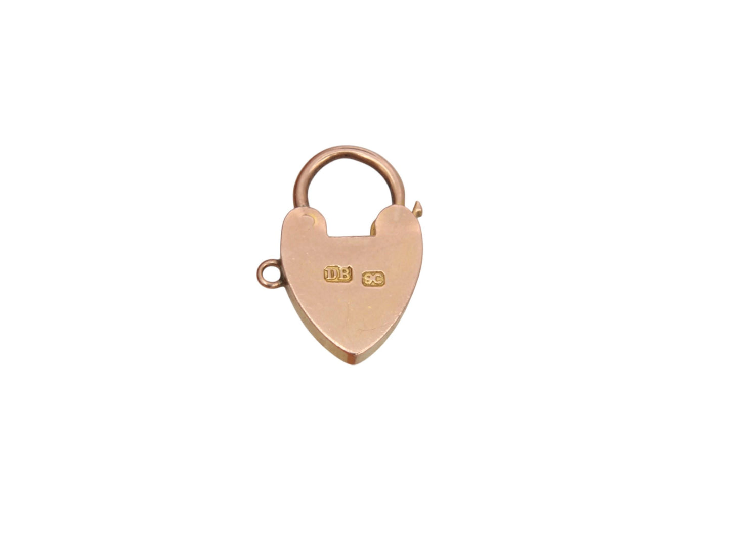 Antique 9ct Gold Chased Heart Padlock Pendant