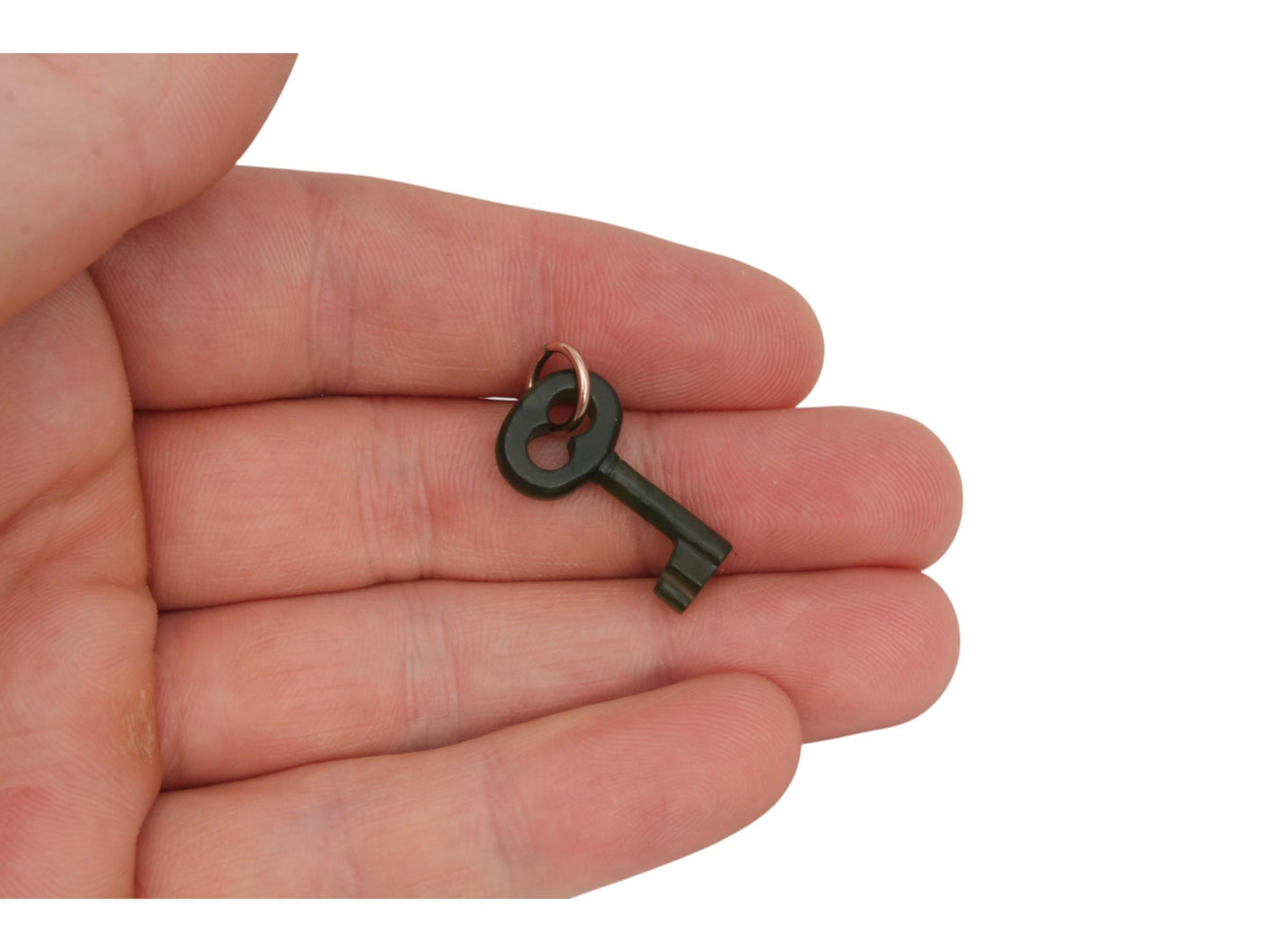 Antique Victorian New Zealand Nephrite Carved Key Pendant