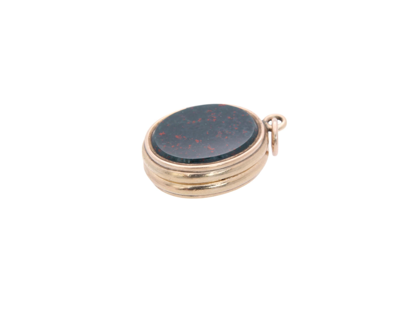 Antique 9ct Gold Bloodstone & Blue Sardonyx Locket