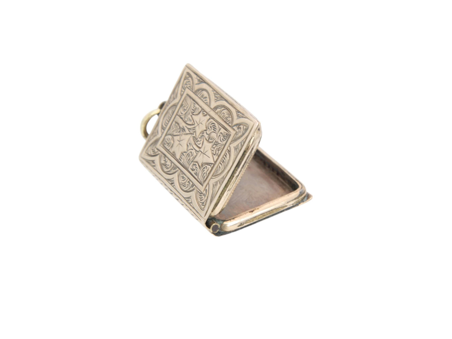 Antique 9ct Gold Ivy, Forget Me Not Book Locket