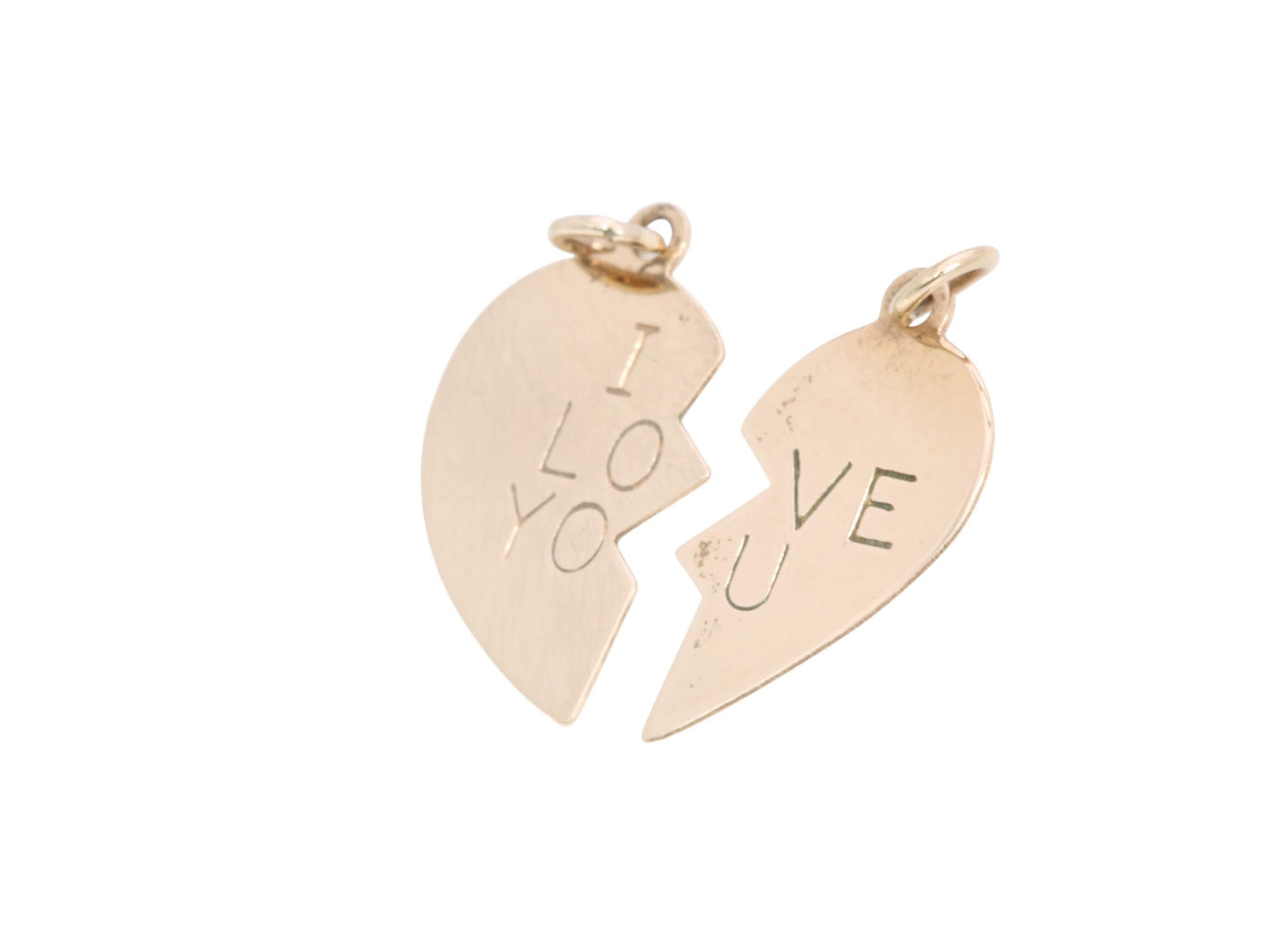 Vintage 9ct Gold Heart 'I LOVE YOU' Pendant