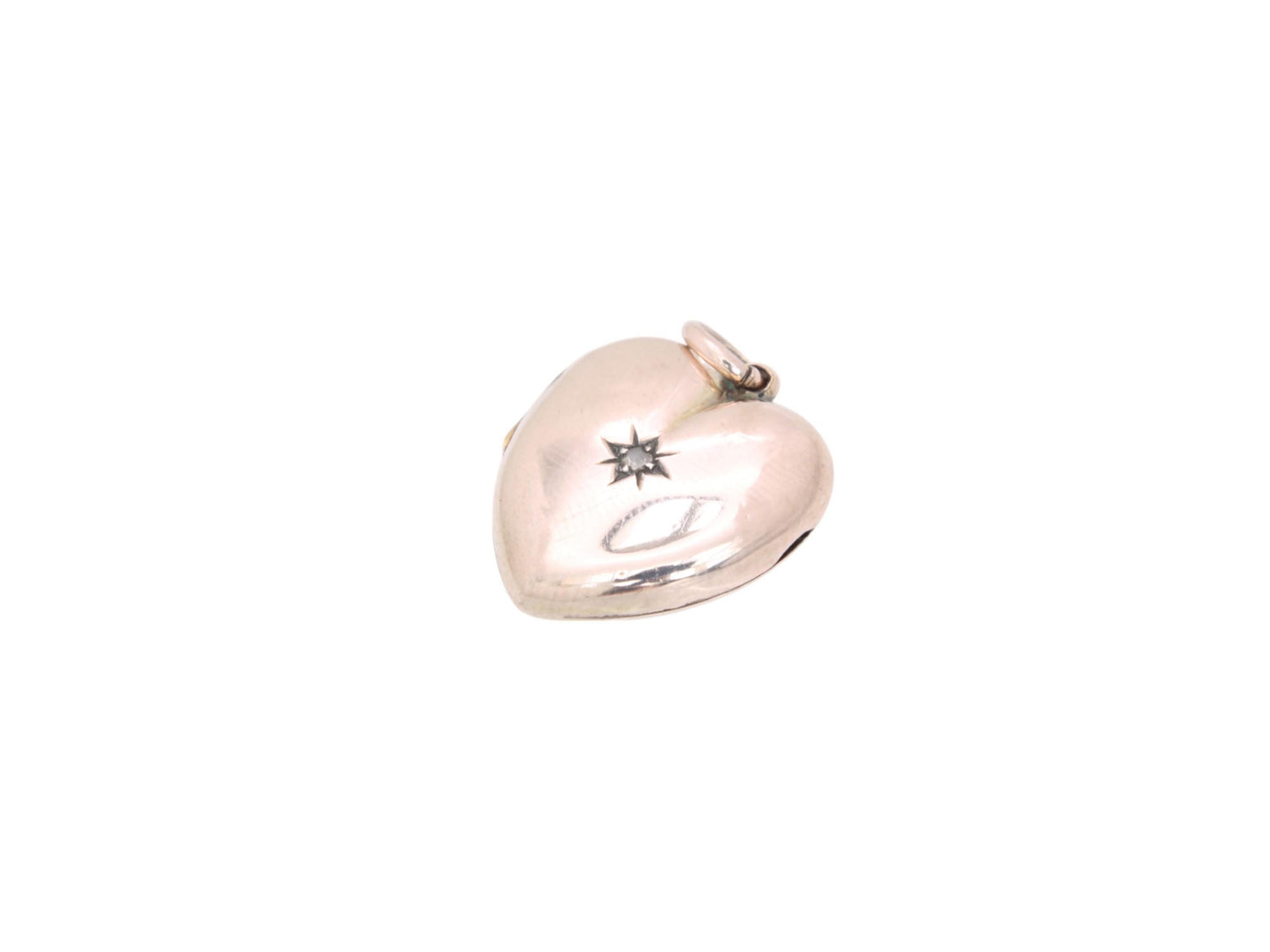 Antique 9ct Gold Heart Diamond Locket