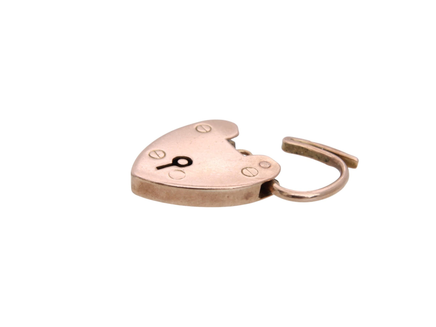 Antique 9ct Rose Gold Heart Padlock Pendant