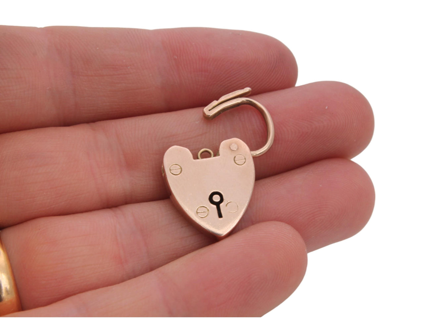 Antique 9ct Rose Gold Heart Padlock Pendant