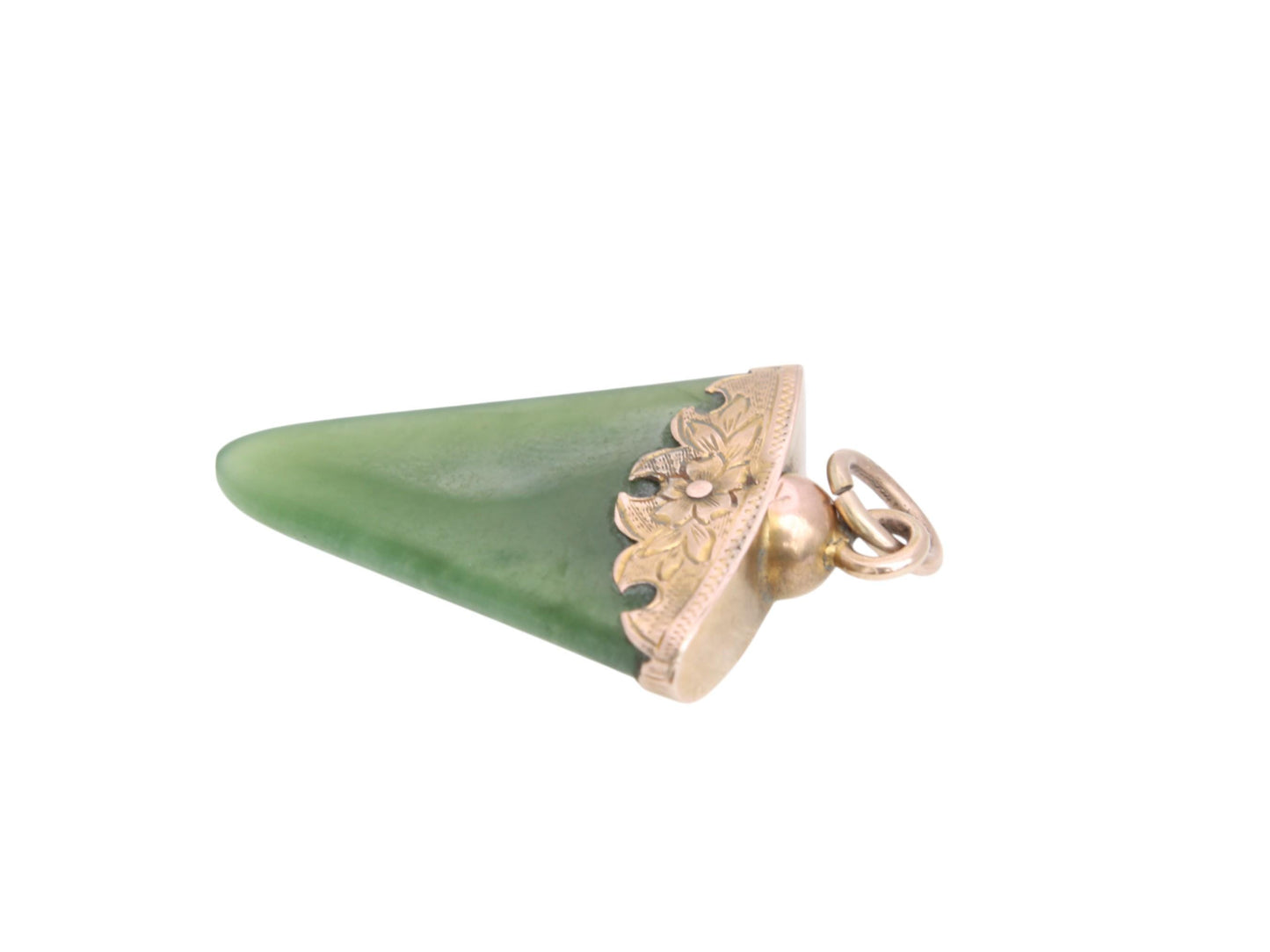 Antique 9ct Gold New Zealand Nephrite Pendant