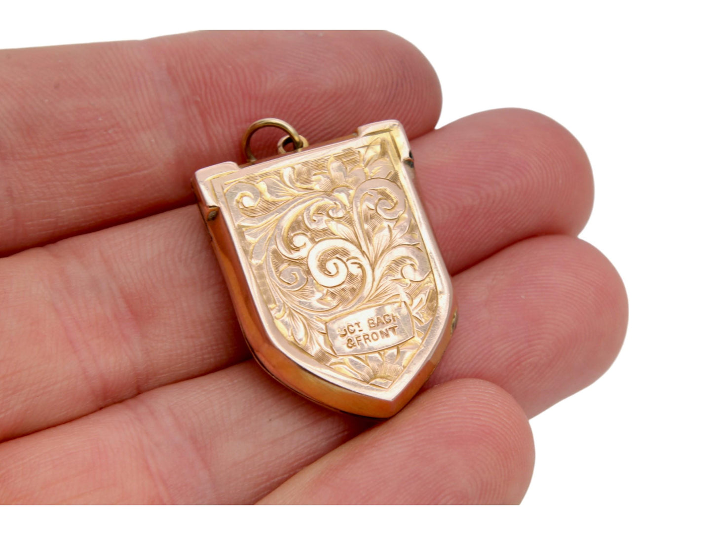 Antique 9ct Yellow Gold Shield Locket