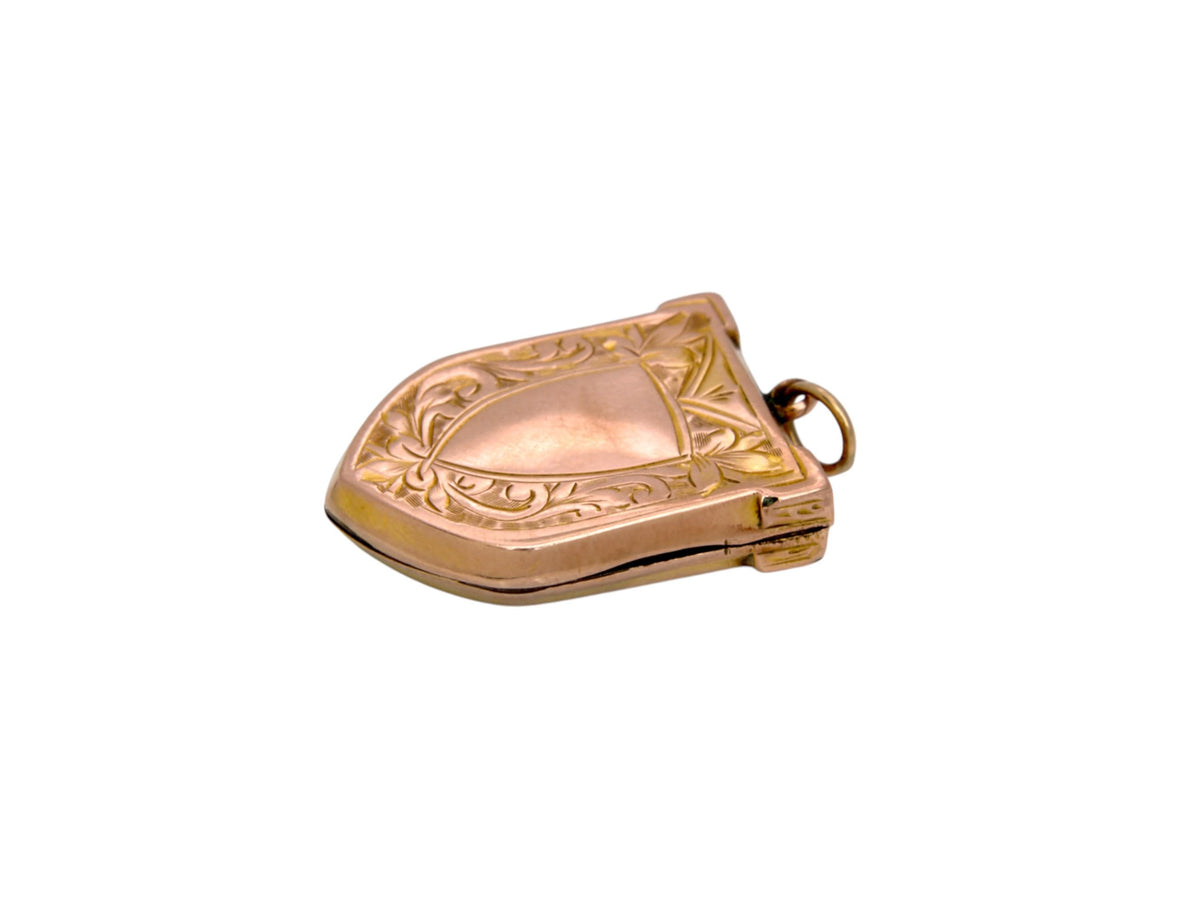 Antique-9ct-Yellow-Gold-Shield-Locket