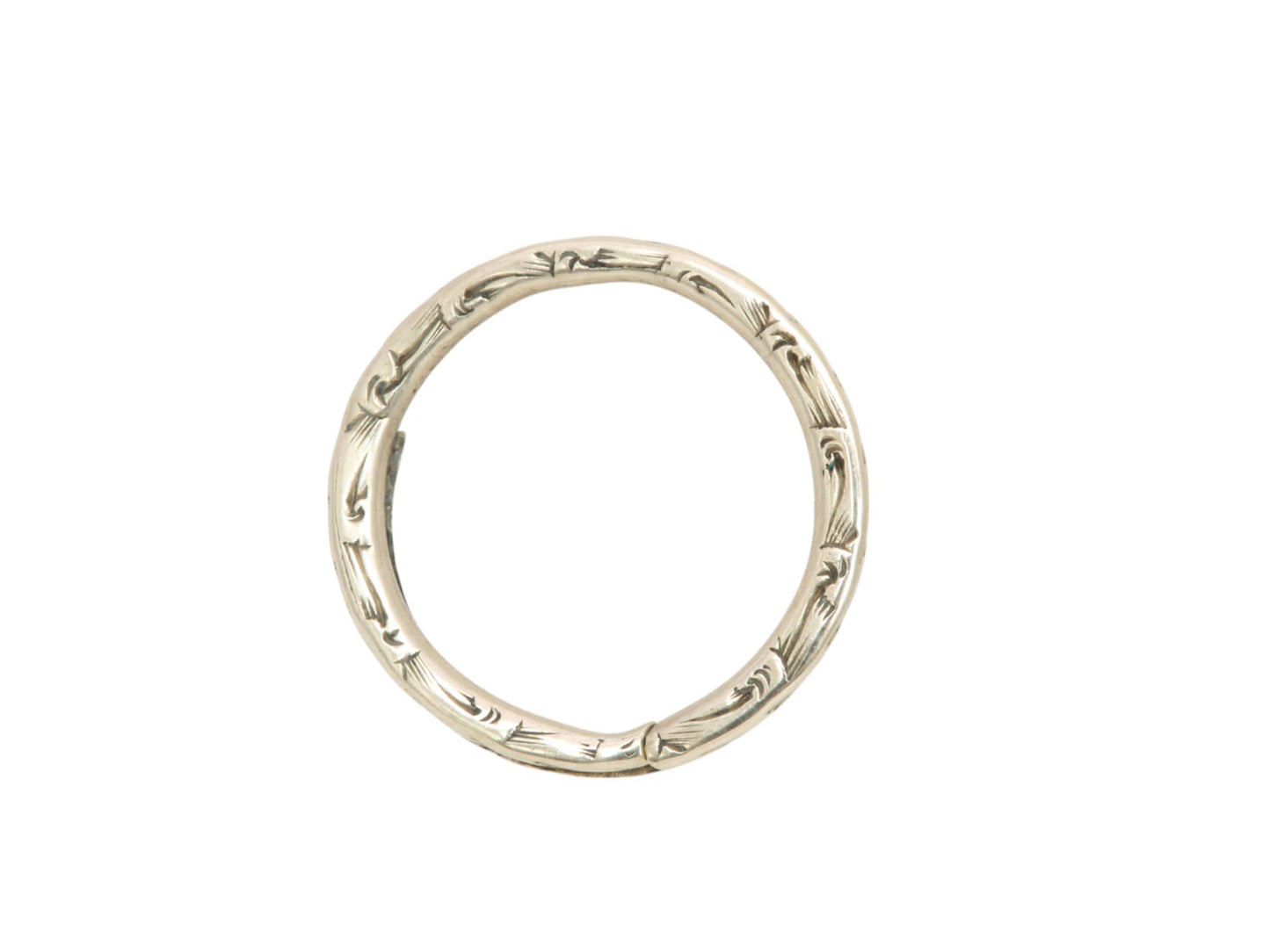 Antique 9ct Gold Chased Split Ring, 13.5mm
