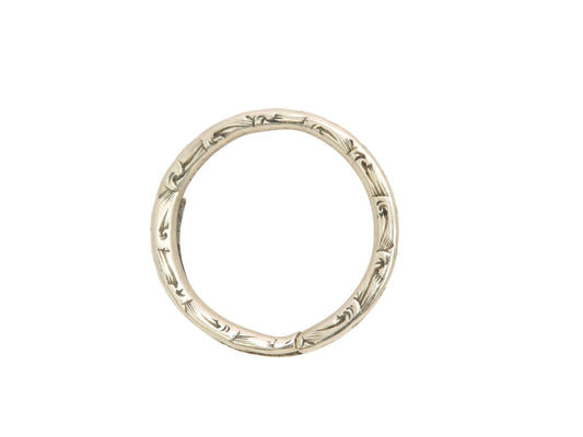 Antique 9ct Gold Chased Split Ring, 13.5mm